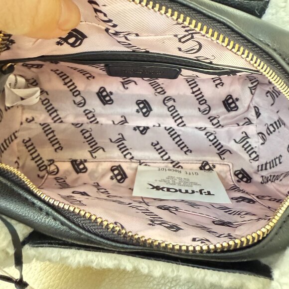 NWT Juicy Couture Snuggle Satchel Sherpa satchel crossbody bag Black & mini bag - Picture 7 of 7